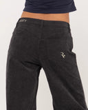 RUSTY The Secret Low Rise Wide Leg Cord Pant - VINTAGE BLACK