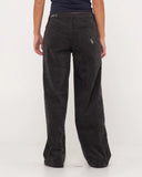 RUSTY The Secret Low Rise Wide Leg Cord Pant - VINTAGE BLACK