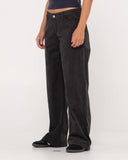 RUSTY The Secret Low Rise Wide Leg Cord Pant - VINTAGE BLACK