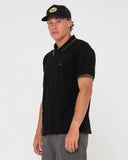 RUSTY 19th Hole Tipped Short Sleeve Polo - BLACK OLIVE