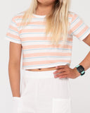 RUSTY - Camila Stripe Tee Girls - PEACH