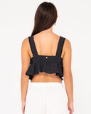 RUSTY Coco V Neck Top - BLACK