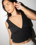 RUSTY Coco V Neck Top - BLACK