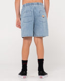 RUSTY Boys Manila Folder Denim Short - ASH BLUE 2