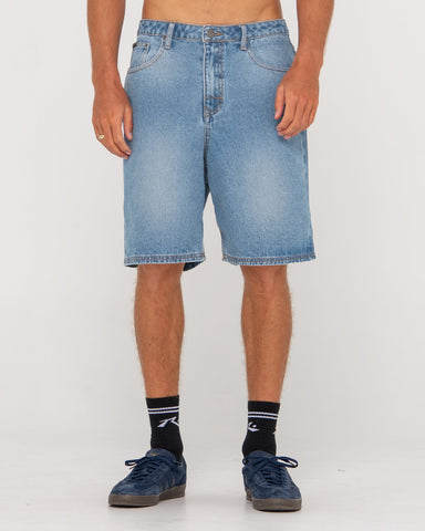 RUSTY Lucifer Loose Jean Short/Jort - HARD HAT BLUE