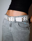 RUSTY XOXO Eyelet Belt - OFF WHITE