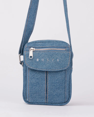 RUSTY Dusk Denim Crossbody Bag - MIDDY BLUE