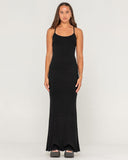 RUSTY Nicky Slip Maxi Dress - BLACK