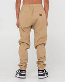 RUSTY Boys Hook Out Elastic Pant - KHAKI