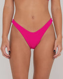 RUSTY Sandalwood Midi Side Ties Bikini Bottom - FUCHSIA