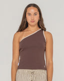 RUSTY Zoe One Shoulder Tank - JAVA