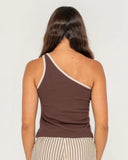 RUSTY Zoe One Shoulder Tank - JAVA