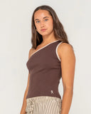 RUSTY Zoe One Shoulder Tank - JAVA