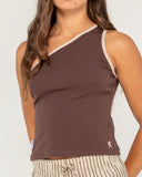 RUSTY Zoe One Shoulder Tank - JAVA