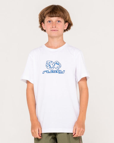 RUSTY Boys Double Or Nothing Tee - WHITE