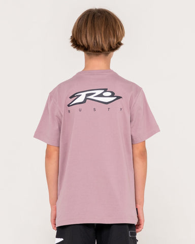 RUSTY Boys Registered Short Sleeve Tee - ELDERBERRY