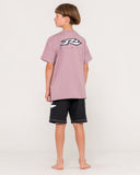 RUSTY Boys Registered Short Sleeve Tee - ELDERBERRY