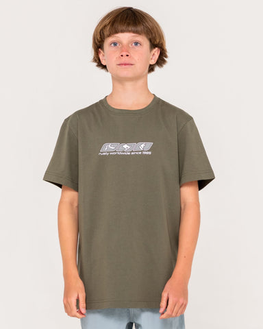 RUSTY Boys Slasha Short Sleeve Tee  - SAVANNA