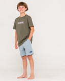 RUSTY Boys Slasha Short Sleeve Tee  - SAVANNA