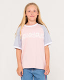 RUSTY Girls Beau Colourz Oversized Tee - PINK/BLUE