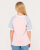 RUSTY Girls Beau Colourz Oversized Tee - PINK/BLUE