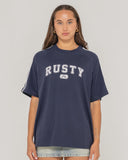 RUSTY All Saint Collegiate OG Oversize Tee - NAVY BLUE