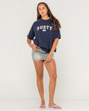 RUSTY All Saint Collegiate OG Oversize Tee - NAVY BLUE