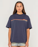 RUSTY Wave Rider 2.0 Oversized Tee - NAVY BLUE