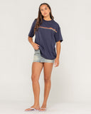 RUSTY Wave Rider 2.0 Oversized Tee - NAVY BLUE