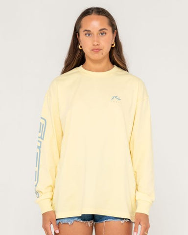 RUSTY Play It Safe Long Sleeve Tee - PALE BANANA