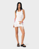 RUSTY Miss Lace Ruched Top - WHITE