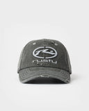 RUSTY Split Seam Dad Cap - WASHED BLACK