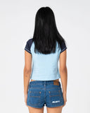 RUSTY Bradley Mini Cap Sleeve Tee - RETRO BLUE