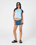 RUSTY Bradley Mini Cap Sleeve Tee - RETRO BLUE