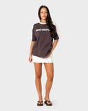 RUSTY Timmy Target 220 Oversize Tee - JAVA/CREAM