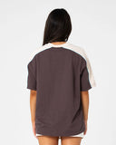 RUSTY Timmy Target 220 Oversize Tee - JAVA/CREAM