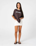RUSTY Timmy Target 220 Oversize Tee - JAVA/CREAM