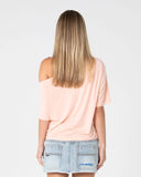 RUSTY Sally Slouch Off Shoulder Tee - PEACH PINK