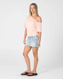 RUSTY Sally Slouch Off Shoulder Tee - PEACH PINK
