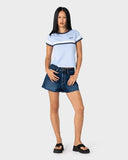 RUSTY Billie Stripe Baby Tee - NAVY / BLUE