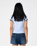 RUSTY Billie Stripe Baby Tee - NAVY / BLUE