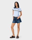RUSTY Billie Stripe Baby Tee - NAVY / BLUE