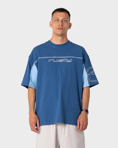 RUSTY Cyberwave Short Sleeve Tee - ATLANTIC BLUE