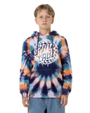 SANTA CRUZ Boys Check Waste Dot Mono Front Hoodie - NAVY TIE DYE