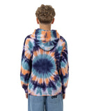 SANTA CRUZ Boys Check Waste Dot Mono Front Hoodie - NAVY TIE DYE
