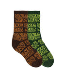 SANTA CRUZ Multi Cruz Stack Repeat Crew - BROWN-DARK GREEN