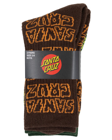 SANTA CRUZ Multi Cruz Stack Repeat Crew - BROWN-DARK GREEN