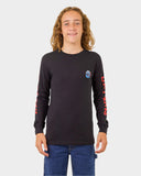 SANTA CRUZ - Screaming Wave Long Sleeve LS Tee - BLACK