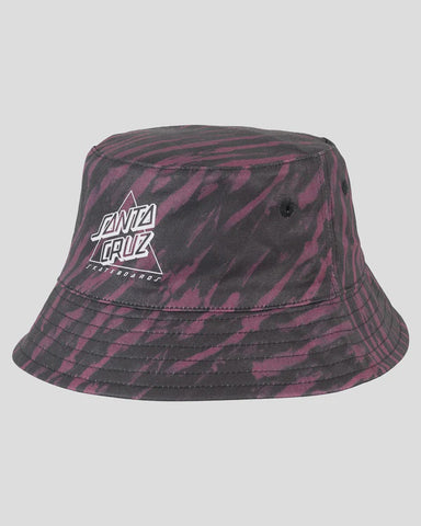 SANTA CRUZ Boys Not A Dot Hollow Reversible Bucket Hat - MAROON TIE-DYE