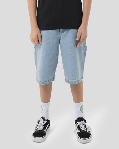 SANTA CRUZ Boys Classic Dot Jean Shorts - LIGHT WASH INDI
